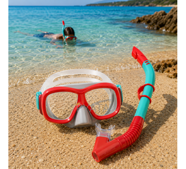 Набір для снорклінгу Bestway 24032 Hydro-Swim/Explora 2в1 — маска для плавання + трубка, дитячий 7+ Зелений (AT)