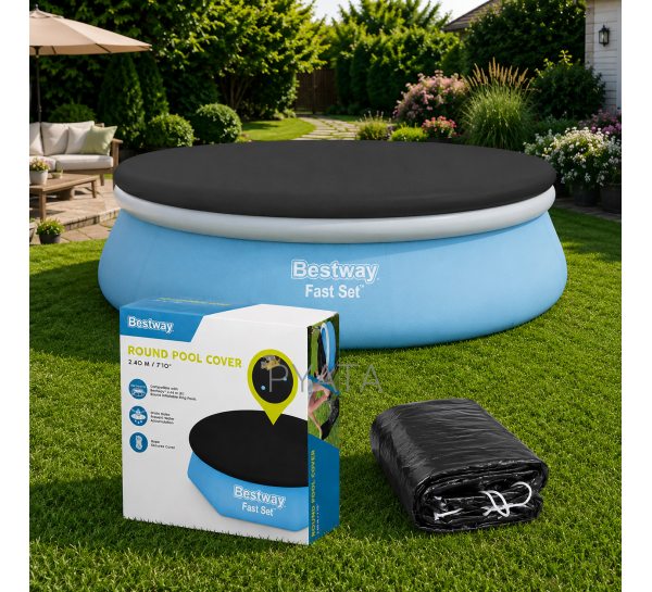 Тент для надувного басейну Bestway 58032 244 см круглий захисне накриття ПВХ від сміття (AT)