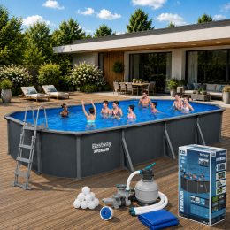 Морозостійкий басейн Bestway Hydrium 561CW 730x360x132 см з пісочним фільтром та тентом (AT)