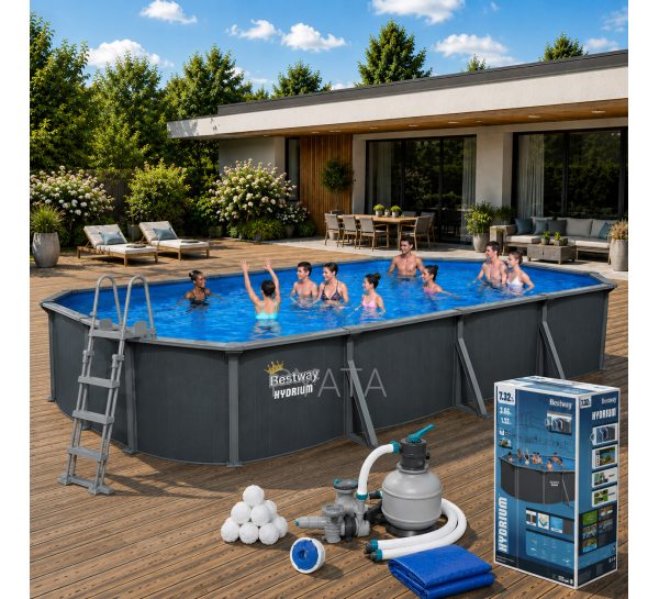 Морозостійкий басейн Bestway Hydrium 561CW 730x360x132 см з пісочним фільтром та тентом (AT)
