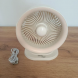 Настільний акумуляторний вентилятор Bestfan BT-003 USB 15 см, 3 швидкості, DC 5V 5W, регулювання нахилу 90° кабель USB (X35)