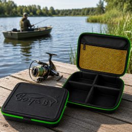 Сумка органайзер для рибальських котушок BoyaBY Reel Case 27х19х14 см з перегородками (988)