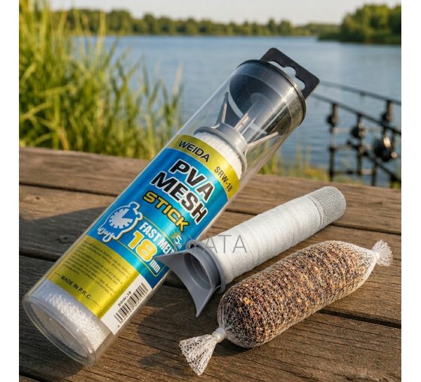 ПВА сітка для приманки Weida PVA Mesh Stick SRW-18 18 мм 5 м на трубці з поршнем для коропової ловлі (5650)