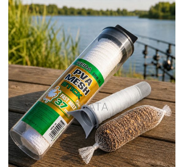 ПВА сітка для приманки Weida PVA Mesh Stick SRW-37 37 мм 5 м на трубці з поршнем для коропової ловлі (5650)