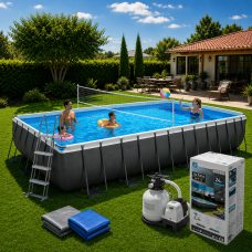 Каркасний басейн з фільтром, хлоргенератором і сіткою Intex 26368 Ultra XTR Frame 732x366x132 см 31805 л (AT) Каркасний басейн з фільтром, хлоргенератором і сіткою Intex 26368 Ultra XTR Frame 732x366x132 см 31805 л (AT)