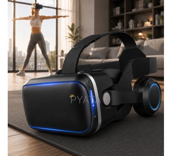 Окуляри віртуальної реальності VR JBV12 з навушниками 3D VR гарнітура для смартфонів Android iOS 100° (X26)