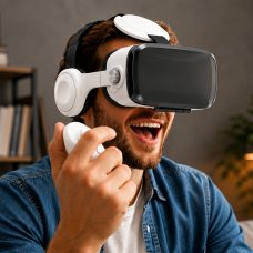 VR окуляри JBV15 з пультом керування для смартфона 4.7-6.2 дюйма, кут огляду 120°, VR гарнітура (X26) VR окуляри JBV15 з пультом керування для смартфона 4.7-6.2 дюйма, кут огляду 120°, VR гарнітура (X26)