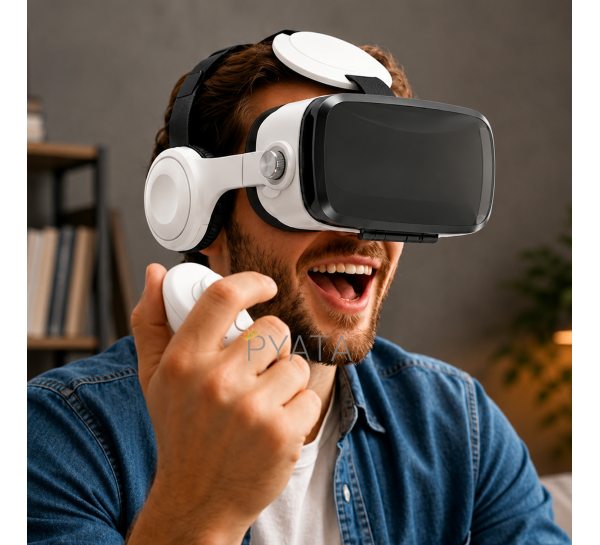 VR очки JBV15 с пультом управления для смартфона 4.7-6.2 дюйма, угол обзора 120°, VR гарнитура (X26)