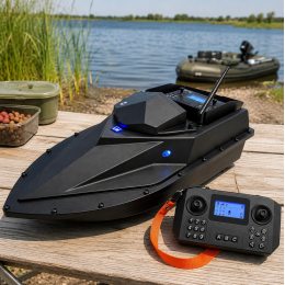 Кораблик для завоза прикормки и снастей ZV1 GPS 12000 mAh 7.4V на радиоуправлении для рыбалки, Черный (КР)