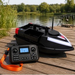 Кораблик для завоза прикормки и снастей ZV6 GPS 12000 mAh 7.4V на радиоуправлении, черный (КР)