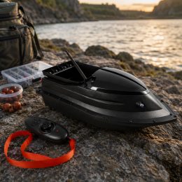 Кораблик для завоза прикорма и снастей на радиоуправлении Z08 12000 mAh 7.4V 12V черный (КР)