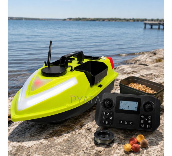 Кораблик для завоза прикормки и снастей ZV6 GPS 12000 mAh 7.4V на радиоуправлении желтый(КР)