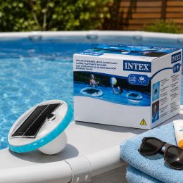 Лампа-поплавок на солнечной батарее для бассейна Intex 28695 LED подсветка 5 цветов, диаметр 17 см (LM)