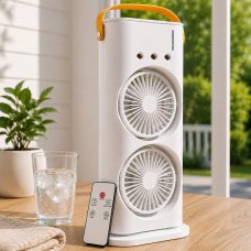 Настольный аккумуляторный вентилятор Double-ended Spray Fan 3в1 с увлажнением, LED, USB, пультом (AX) Настольный аккумуляторный вентилятор Double-ended Spray Fan 3в1 с увлажнением, LED, USB, пультом (AX)