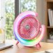 Портативний поворотний вентилятор з RGB-підсвічуванням A3 настільний акумуляторний, Рожевий (AX)