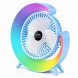 Портативный поворотный вентилятор с RGB-подсветкой A3 настольный аккумуляторный, Голубой (AX)