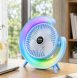 Портативный поворотный вентилятор с RGB-подсветкой A3 настольный аккумуляторный, Голубой (AX) Портативный поворотный вентилятор с RGB-подсветкой A3 настольный аккумуляторный, Голубой (AX)