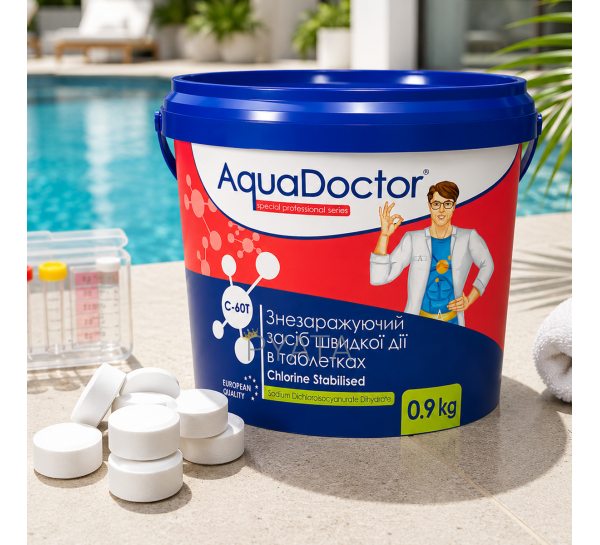 Хімія для басейну AquaDoctor C-60T Шок хлор у таблетках 0.9 кг 60% активного хлору  (AT/040895)