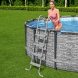 Сходи для басейну двосекційні Bestway 58336 122 см до басейнів висотою 125 см сталь пластик сірі 135 кг (LM)