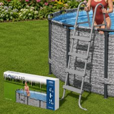 Лестница для бассейна двухсекционная Bestway 58336 122 см к бассейнам высотой 125 см сталь пластик серые 135 кг (LM) Лестница для бассейна двухсекционная Bestway 58336 122 см к бассейнам высотой 125 см сталь пластик серые 135 кг (LM)