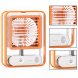 Настільний акумуляторний вентилятор зі зволожувачем повітря LED, USB 4.5W 1500 мА·год, Помаранчевий (AMN)