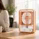 Настільний акумуляторний вентилятор зі зволожувачем повітря LED, USB 4.5W 1500 мА·год, Помаранчевий (AMN)