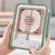 Настільний акумуляторний вентилятор зі зволожувачем повітря LED, USB 4.5W 1500 мА·год, Зелений (AMN)