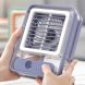 Настільний акумуляторний вентилятор зі зволожувачем повітря LED, USB 4.5W 1500 мА·год, Блакитний (AMN)