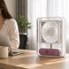 Настільний акумуляторний вентилятор зі зволожувачем повітря LED, USB 4.5W 1500 мА·год, Білий (AMN)
