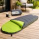 Спальный мешок-кокон 220×75 см Hollowfibre 2 слоя 170 г/м² полиэстер 190T до -7°C для кемпинга, Серый (LM)