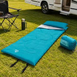 Спальний мішок туристичний весна/осінь Bestway 68100 ковдра 190×84 см Hollowfibre 220 г/м², блакитний(LM)