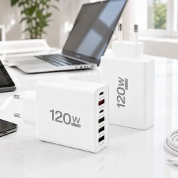 Сетевое зарядное устройство 120 Вт Power Delivery на 6 портов с быстрой зарядкой 26X188, белый (509/5083)