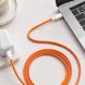 Кабель Type-C – Type-C 60W 1 м у тканинному обплетенні для iPhone 17 Pro Max + SIM ключ Orange 26X-196 (509/5084)