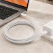 Кабель Type-C – Type-C 60W 1 м у тканинному обплетенні для iPhone 17 Pro Max + SIM ключ White 26X-198 (509/5085)