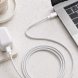 Кабель Type-C – Type-C 60W 1 м у тканинному обплетенні для iPhone 17 Pro Max + SIM ключ White 26X-198 (509/5085)