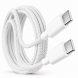 Кабель Type-C – Type-C 60W 1 м у тканинному обплетенні для iPhone 17 Pro Max + SIM ключ White 26X-198 (509/5085)