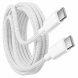 Кабель Type-C – Type-C 60W 1 м у тканинному обплетенні для iPhone 17 Pro Max + SIM ключ White 26X-198 (509/5085)