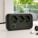 Мережевий фільтр Power Socket F09U на 3 розетки з 4 USB та Type-C, кабель 2 м, 2500 Вт, чорний (509/3065)