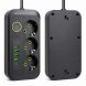 Мережевий фільтр Power Socket F09U на 3 розетки з 4 USB та Type-C, кабель 2 м, 2500 Вт, чорний (509/3065)