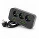 Мережевий фільтр Power Socket F09U на 3 розетки з 4 USB та Type-C, кабель 2 м, 2500 Вт, чорний (509/3065)