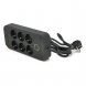 Мережевий фільтр Power Socket F06U на 6 розеток з 4 USB та Type-C, кабель 2 м, 2500 Вт, чорний (509/4705)