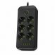 Мережевий фільтр Power Socket F06U на 6 розеток з 4 USB та Type-C, кабель 2 м, 2500 Вт, чорний (509/4705)
