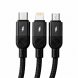 Кабель 3 в 1 USB-A - Type-C, Lightning, Micro USB, быстрая зарядка до 6A, 1,2 м, 26X-202 (509/5089)