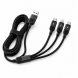 Кабель 3 в 1 USB-A - Type-C, Lightning, Micro USB, быстрая зарядка до 6A, 1,2 м, 26X-202 (509/5089)