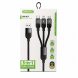 Кабель 3 в 1 USB-A - Type-C, Lightning, Micro USB, быстрая зарядка до 6A, 1,2 м, 26X-202 (509/5089)