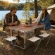 Стіл та стільці для пікніка Folding Table Темний Дуб 120×60 см регульований алюмінієвий комплект 4 стільці