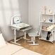 Дитяча парта FunDesk Littonia Grey зі стільцем, лампою та підставкою для книг, регульована сіра 26X-150 (509/4625)