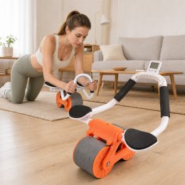 Тренажер для пресса и спины Healthy с двойным роликом, локтевыми упорами и цифровым дисплеем (509/11359)