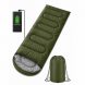 Зимовий спальний мішок з підігрівом USB 215×65 см до -30°C, ковдра з капюшоном для туризму, Хакі (509/4595)