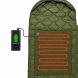 Зимовий спальний мішок з підігрівом USB 215×65 см до -30°C, ковдра з капюшоном для туризму, Хакі (509/4595)